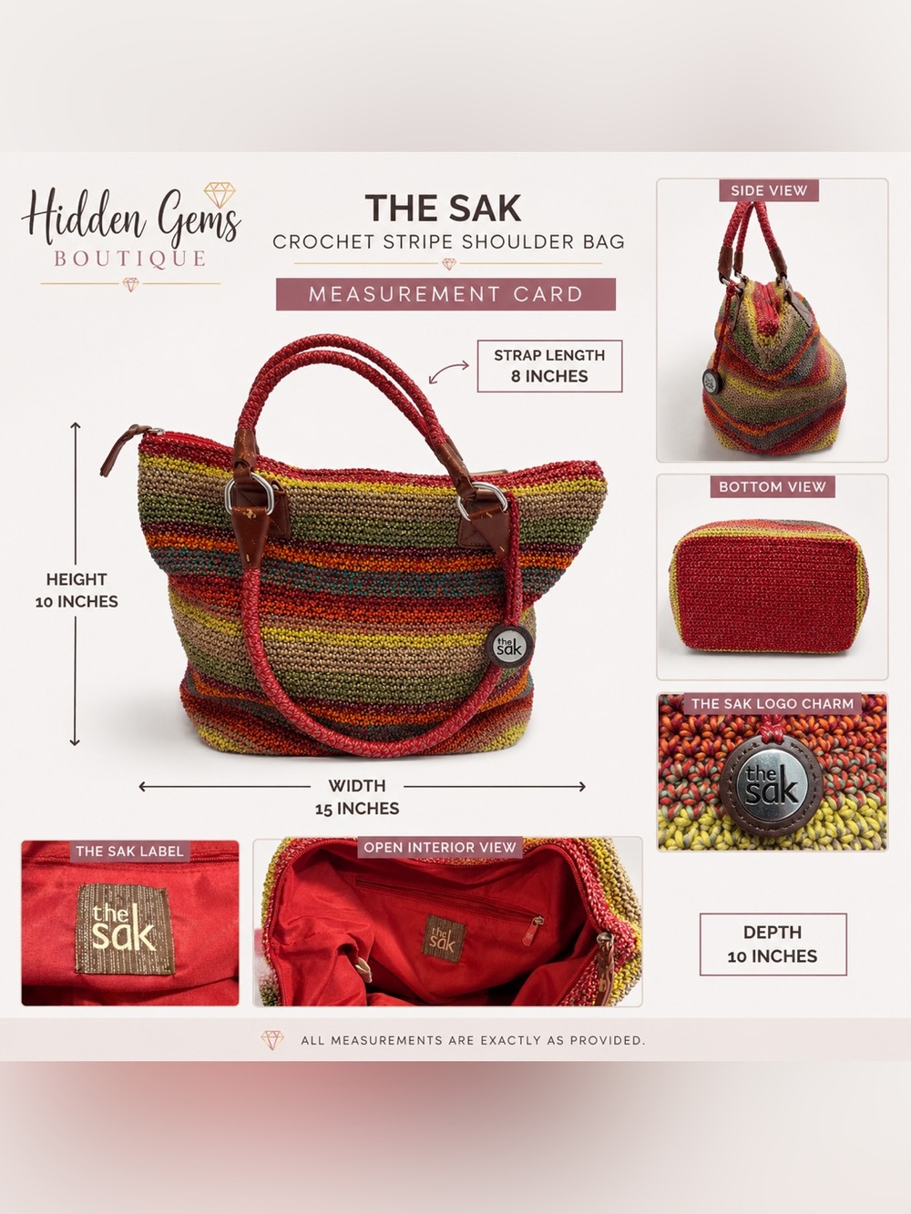 The Sak Multicolor Striped Tote - Red, Olive & Rust - Picture 6 of 8